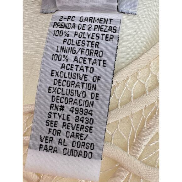 Vintage R&M Richards Karen Kwong 2 Pc Embroidered Chiffon Dress Set Size 10 - Picture 9 of 9